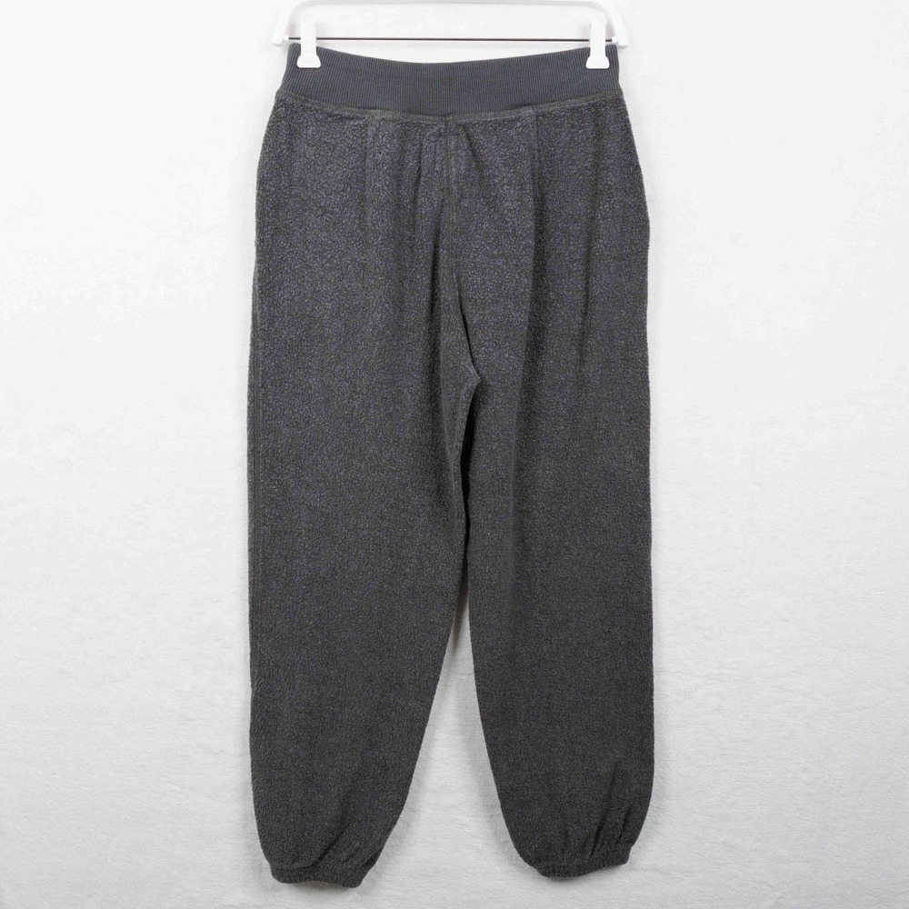 AERIE Sherpa Fleece Corset Zip Jogger Lounge Pants Fuzzy Cozy Gray Sz S - Picture 6 of 9
